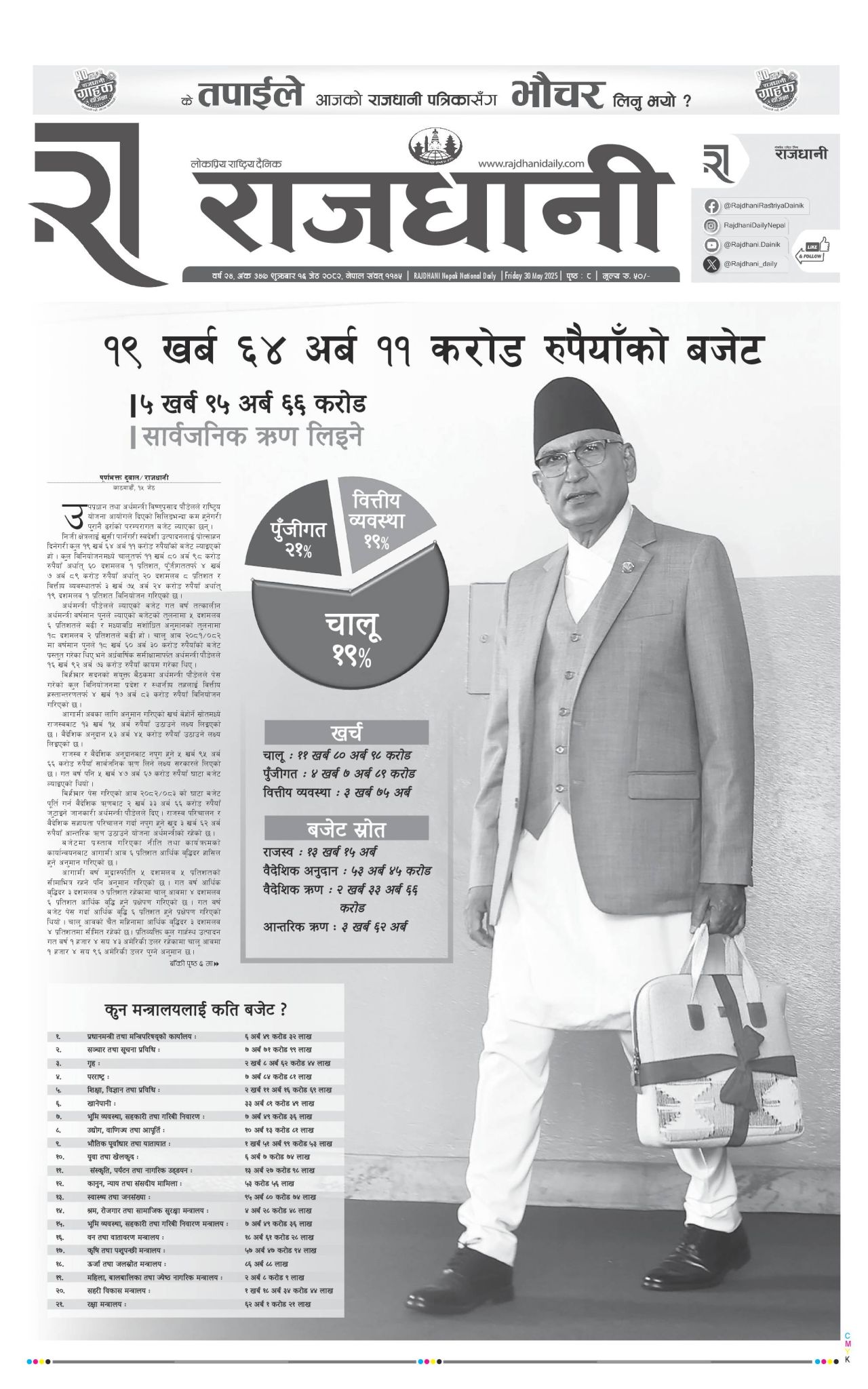 Rajdhani Rastriya Dainik : Jest-16, 2082 | Online Nepali News Portal | Nepali Online News Portal