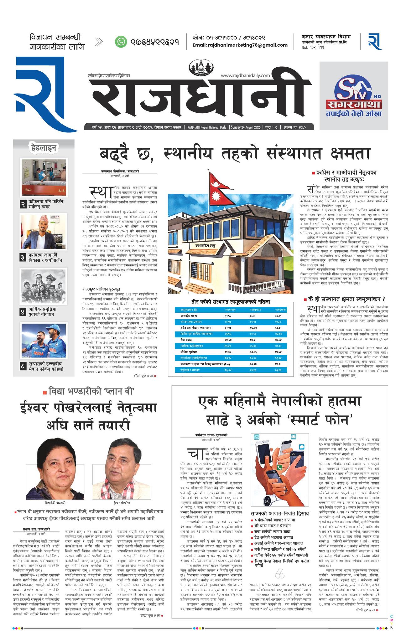 Rajdhani Rastriya Dainik : Bhadau-8, 2082 | Online Nepali News Portal | Nepali Online News Portal