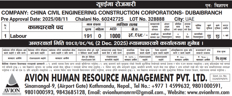 Read more about the article Male : Labour in UAE , 191 no