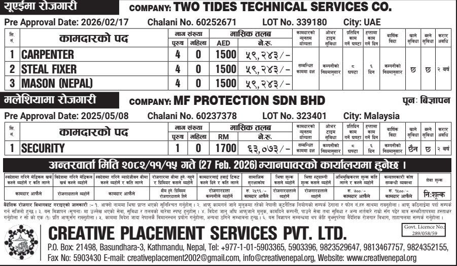 Various Jobs In UAE and Malaysia