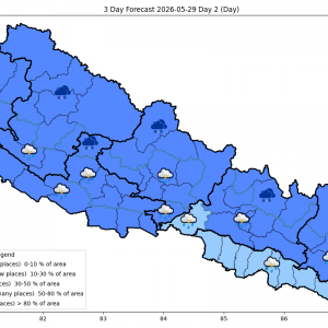 वर्षा, मेघगर्जन, चट्याङ र हुरी चल्ने सम्भावना, सतर्कता अपनाउन आग्रह