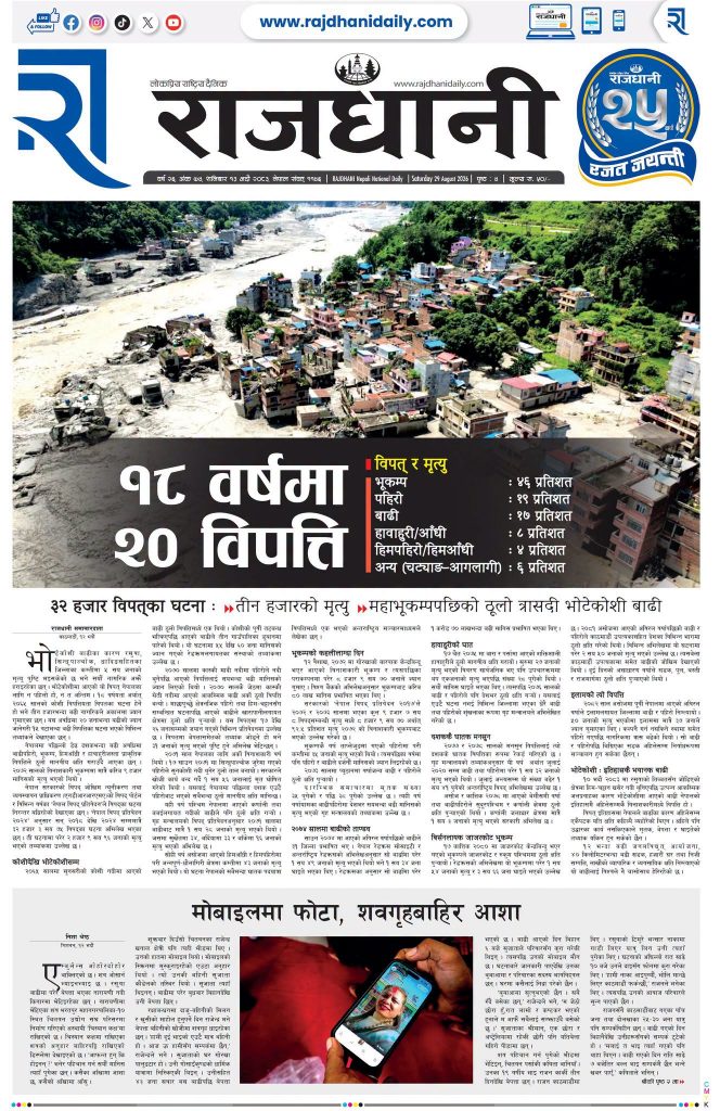 Rajdhani Rastriya Dainik : Bhadra-13, 2083 | Online Nepali News Portal | Nepali Online News Portal